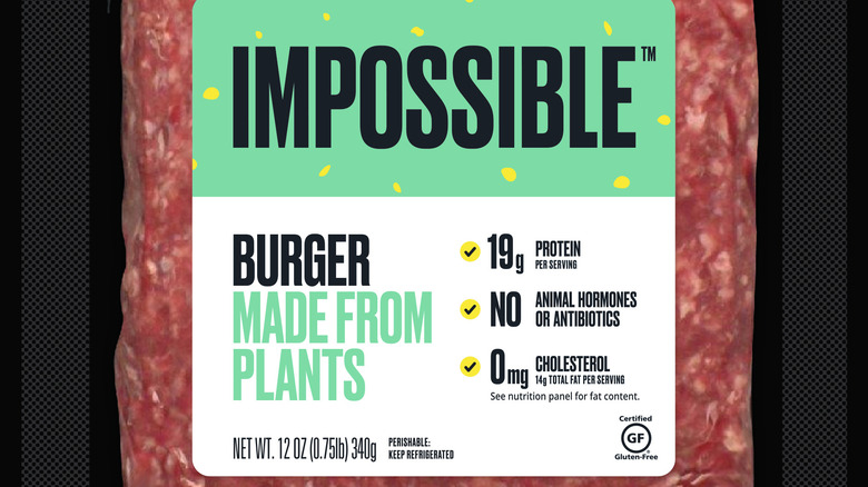 Impossible ground meat inside its packaging