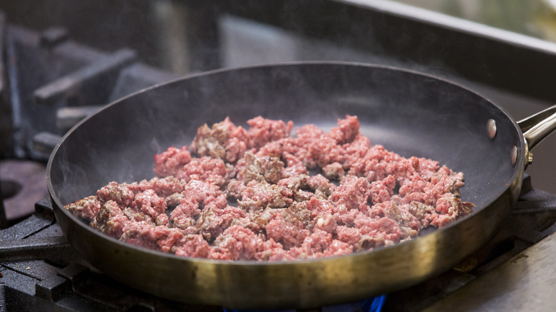 Cooking Impossible ground meat in a pan