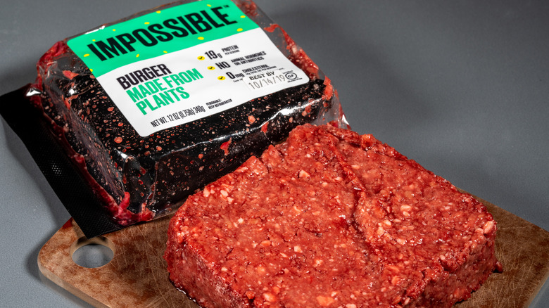 The Impossible Burger meat bleeds