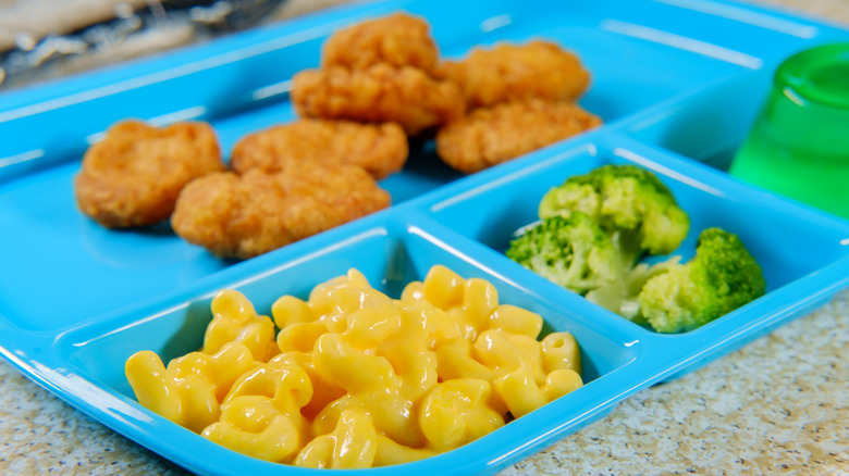 School chicken nugget lunch