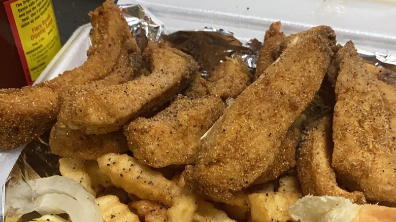 Fried buffalo ribs at Lee's Fresh Fish Food Truck 