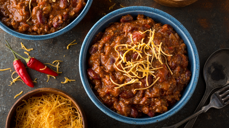Bowl of home made chili