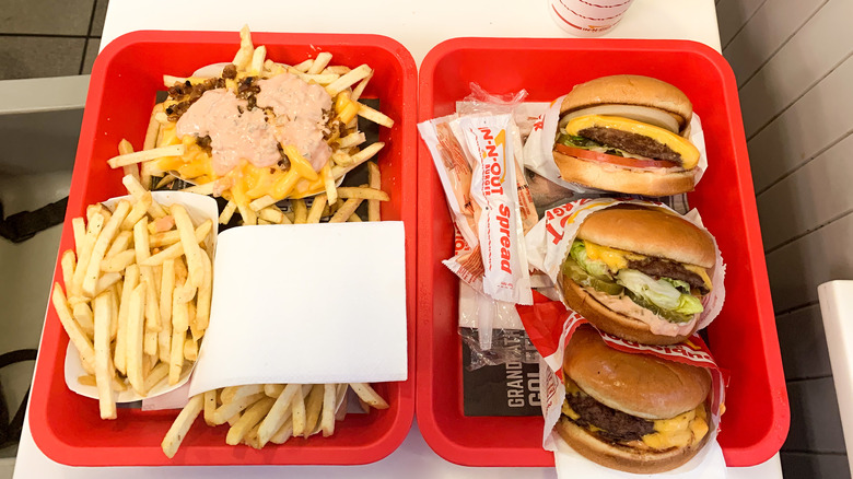 In-N-Out fries and burgers