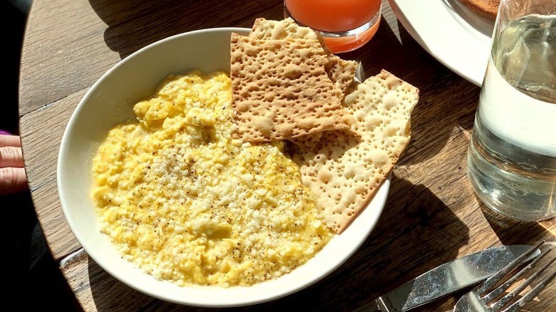 Cacio e pepe scrambled eggs