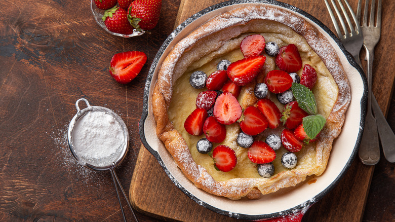 Dutch Baby filled with berries