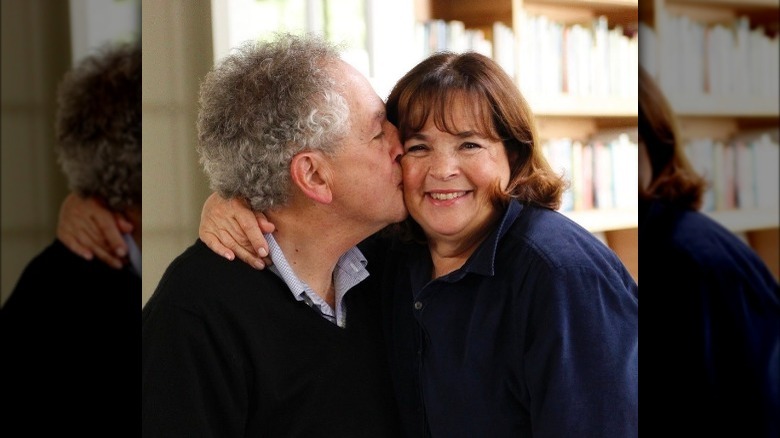 Ina Garten and her husband Jeffrey smooching