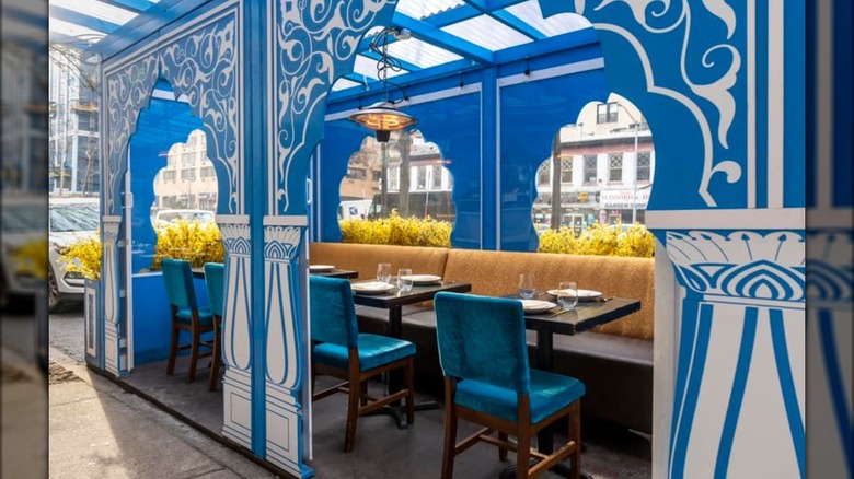 outdoor dining area Baazi NYC