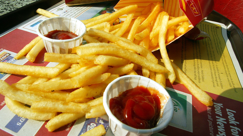 McDonald's fries beside ketchup