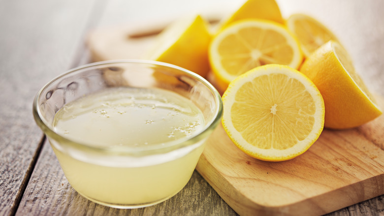 Bowl of lemon juice