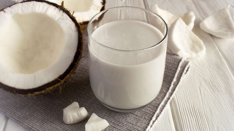 glass of coconut milk