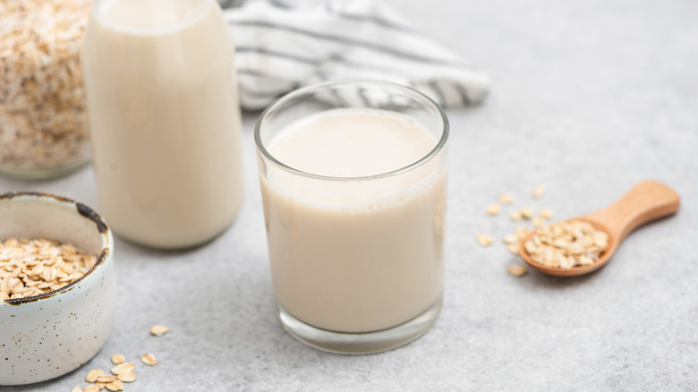 glass of oat milk