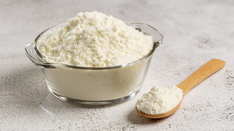 powdered milk in dish