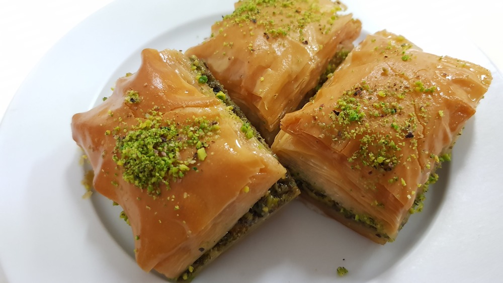 Baklava on a plate dessert