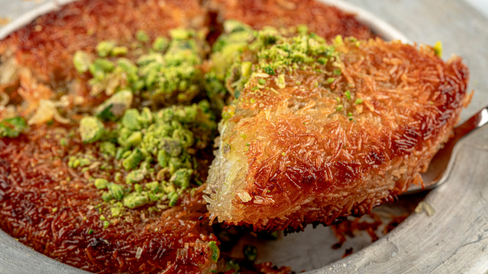 Turkish kanafeh or knafeh dessert