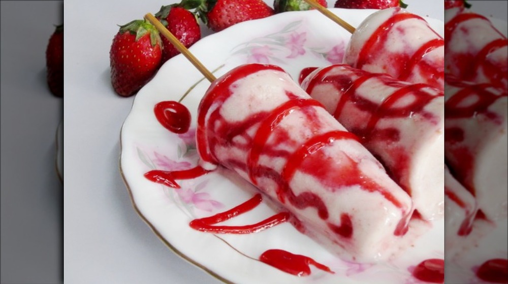 Homemade Strawberry Kulfi dessert