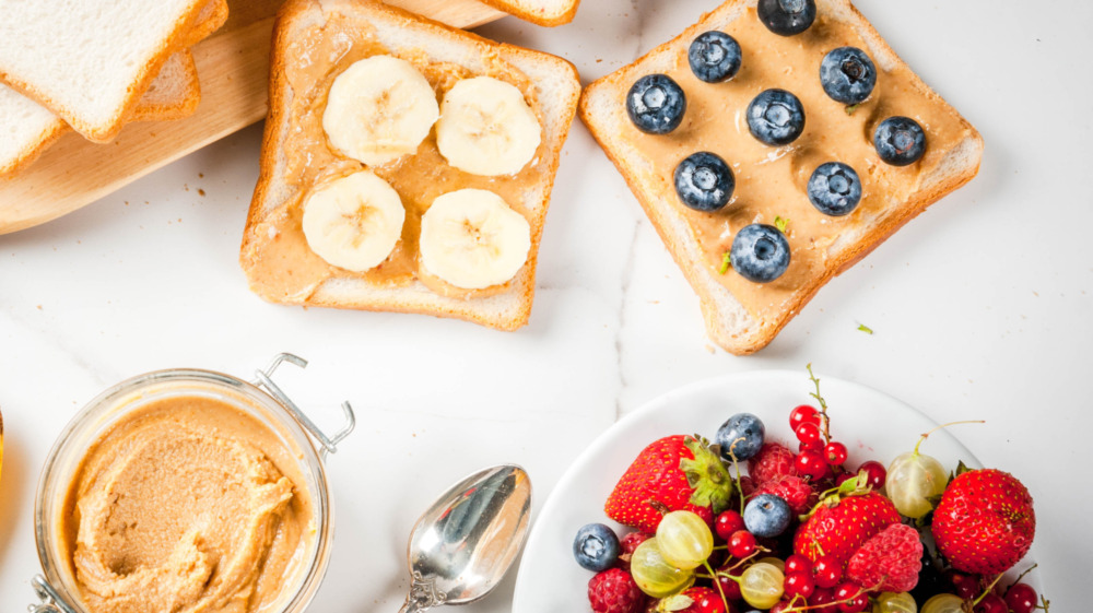 peanut butter and fruit slices