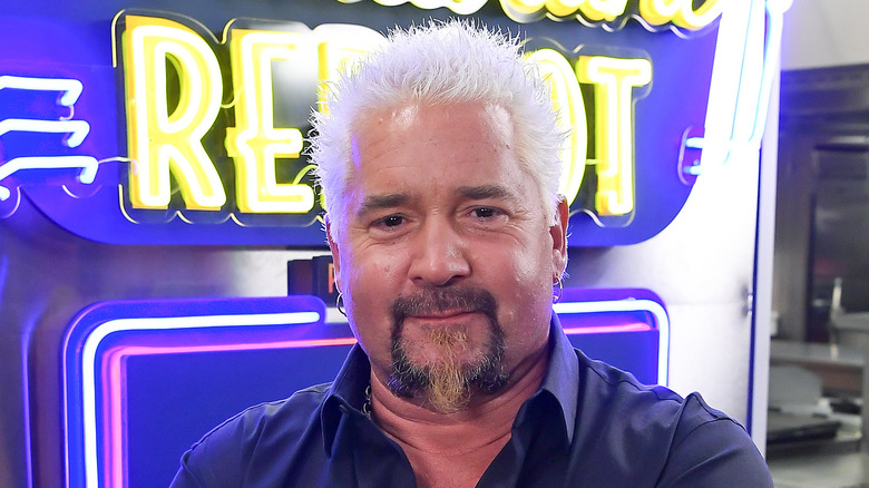 Close-up of Guy Fieri looking straight aheead 