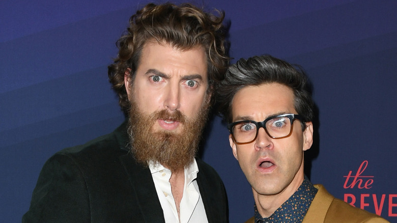 close up of rhett and link's faces