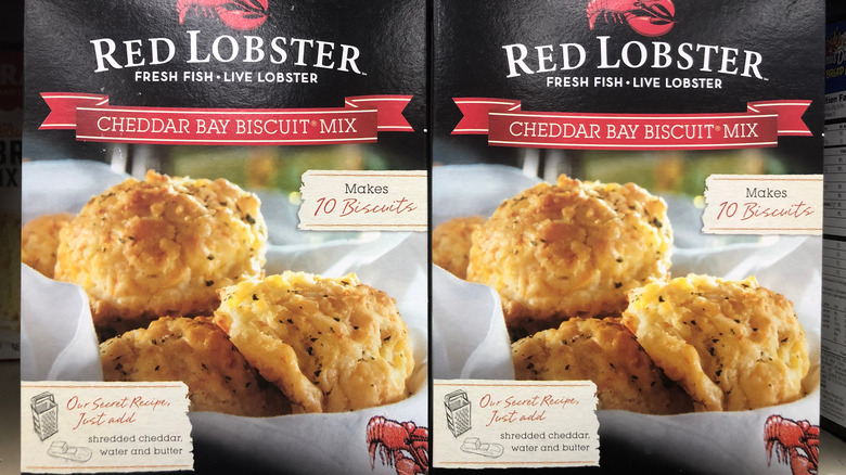 Boxes of Cheddar Bay biscuit mix