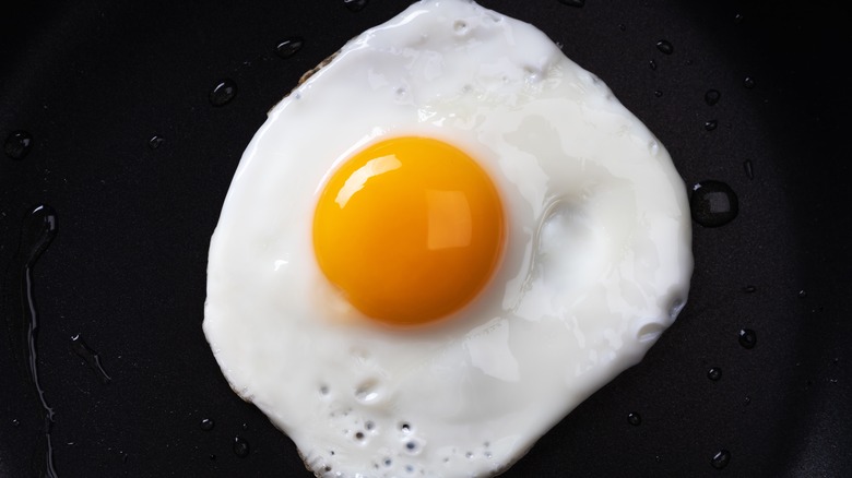fried egg with gold yolk