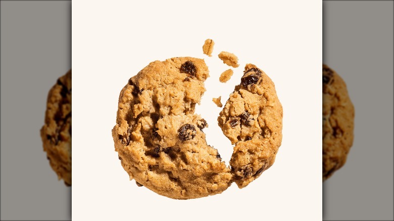 oatmeal cookie broken in two 