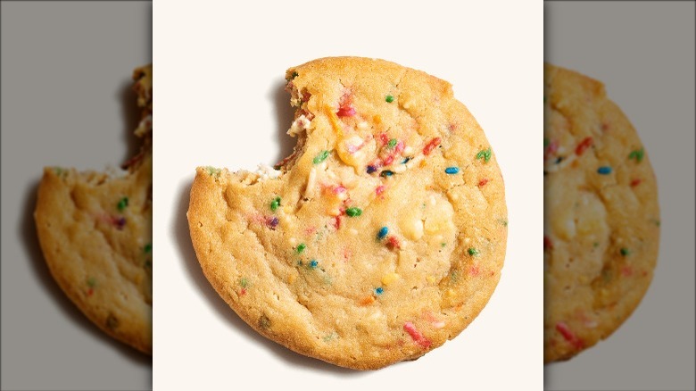 sprinkle cookie with bite taken