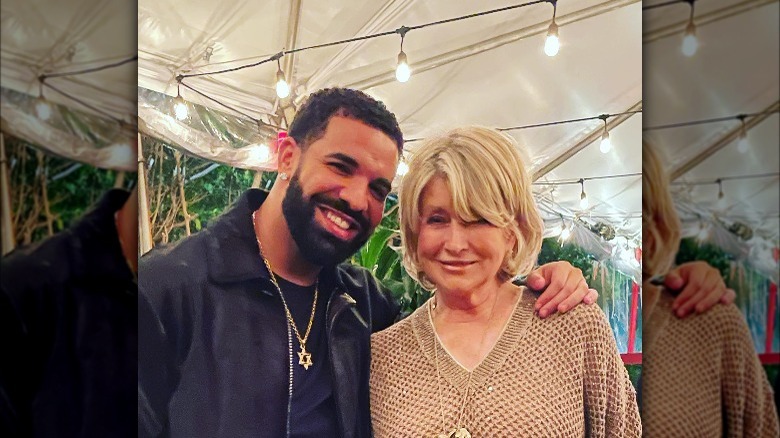 Drake and Martha Stewart smiling