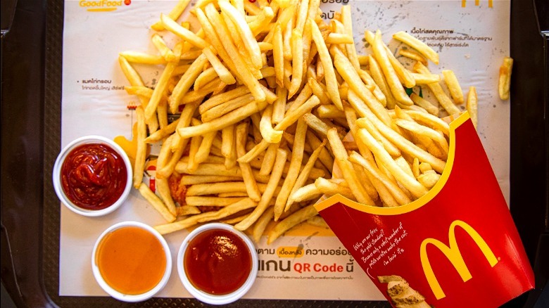 McDonald's fries with 3 dipping sauces 