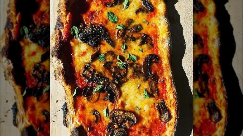 Bobby Flay's tomato, mozzarella and portobello mushroom pizza