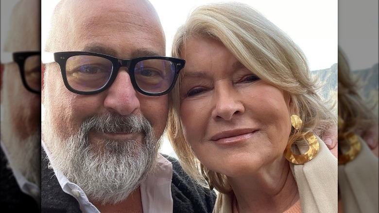 Andrew Zimmern selfie with Martha Stewart