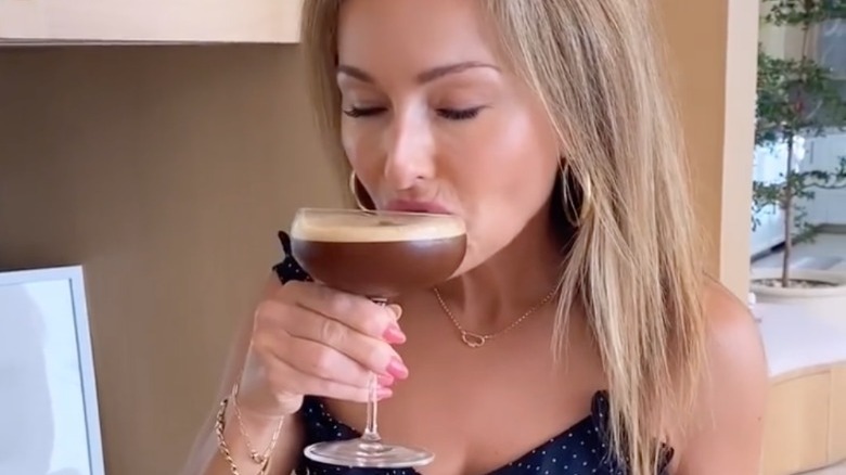 Giada De Laurentiis drinking a shakerato