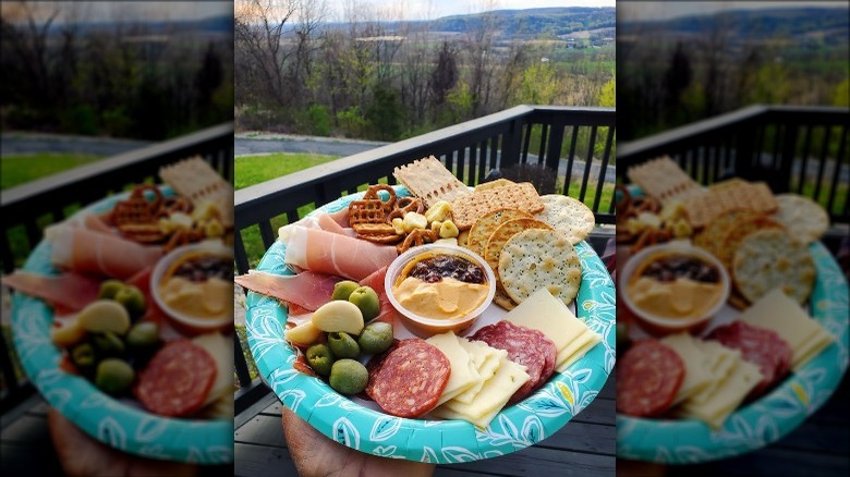 Plate of meats and cheeses from Sunny Anderson's Instagram