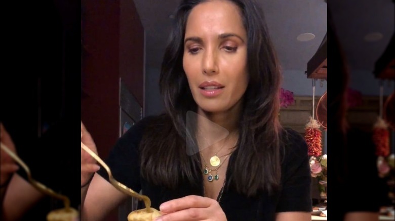 Padma Lakshmi eating pani puri