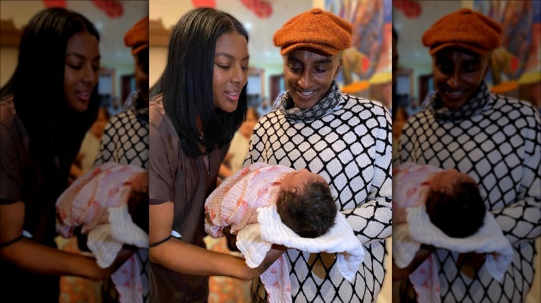 Marcus Samuelsson with wife and baby