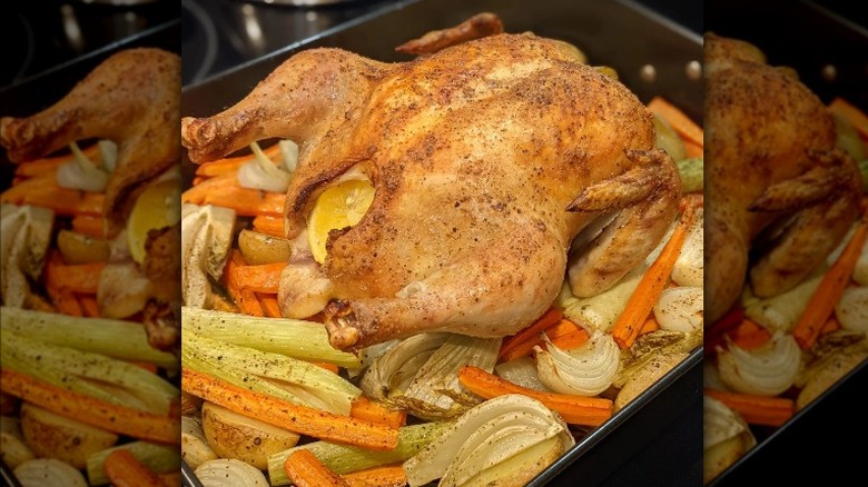 roast chicken with vegetables