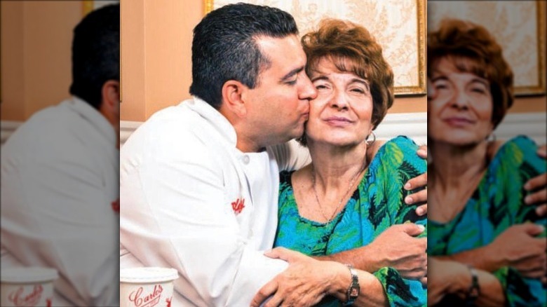 Buddy Valastro kissing his mom