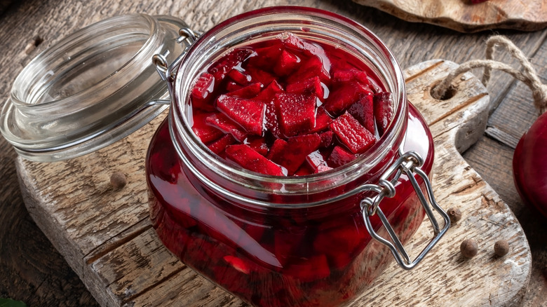 pickled beets in jar