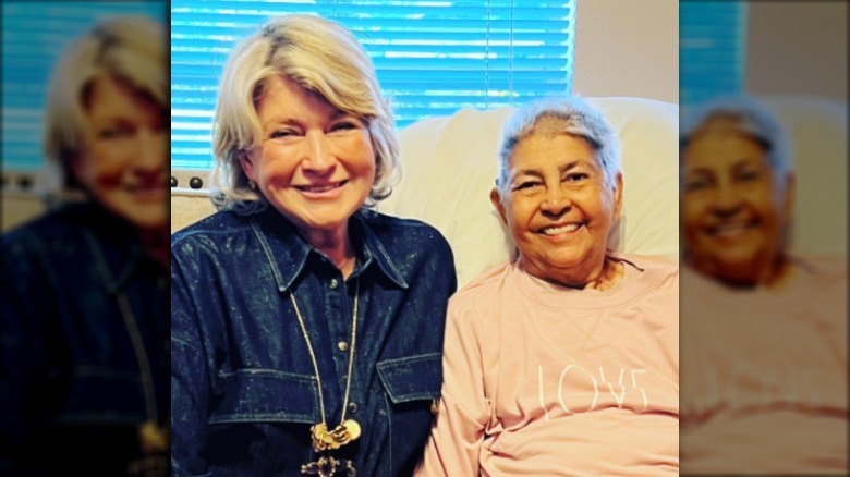 Martha Stewart and Laura Acuna smile