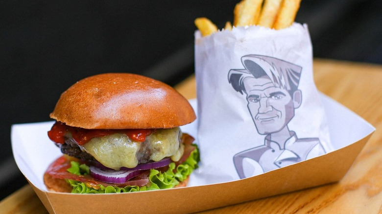 Gordon Ramsay burger and fries