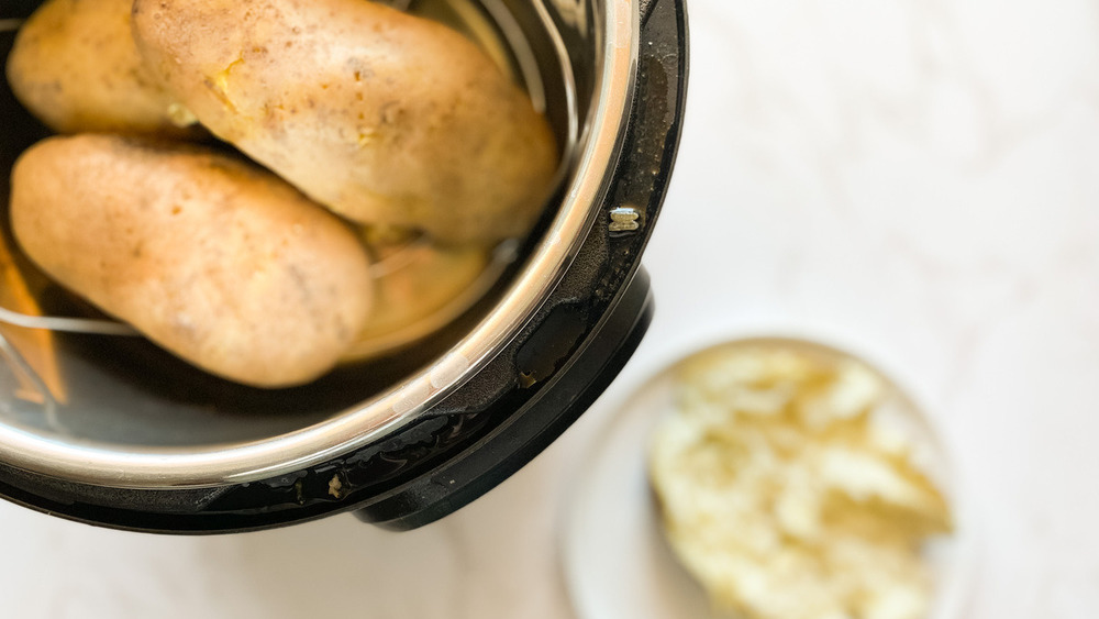 Instant Pot baked potatoes cooking