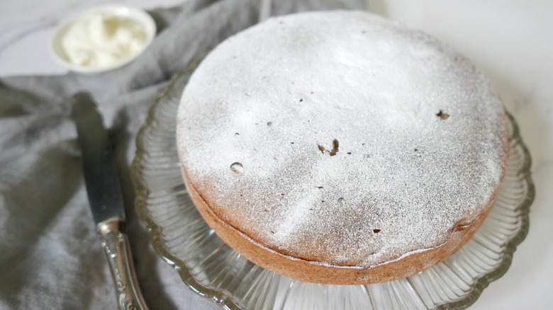 banana bread with sugar coating