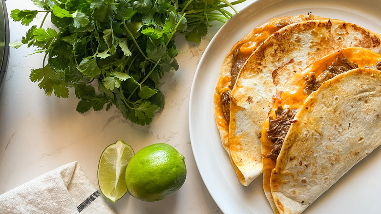 Instant Pot Birria Tacos tortilla 