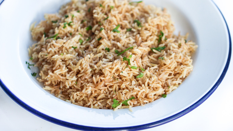 Instant Pot brown rice in bowl