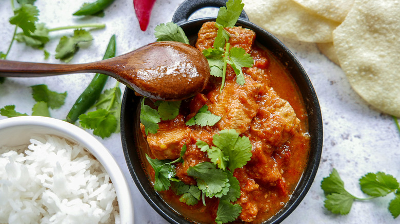 chicken madras in a bowl 