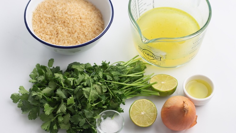 ingredients for Instant Pot Cilantro Lime Rice