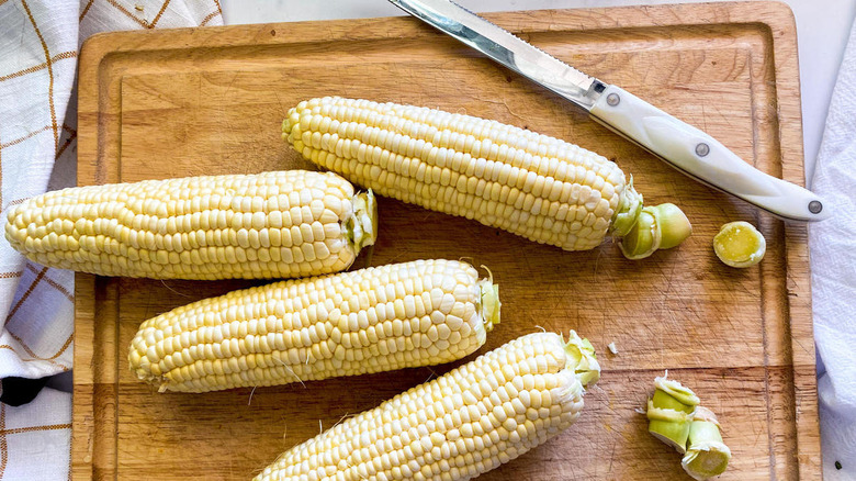 Corn on the Cob, cut down a bit to fit better in an Instant Pot