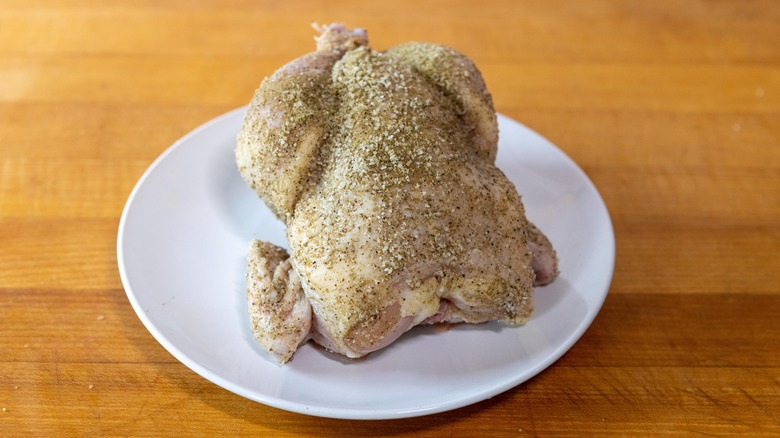 seasoned bird on a plate