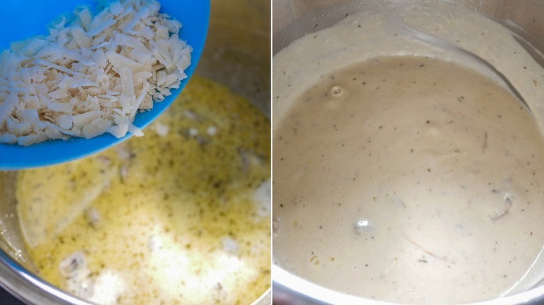 sauce for creamy garlic chicken in the Instant Pot