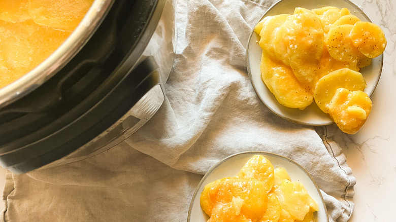 scalloped potatoes on a plate