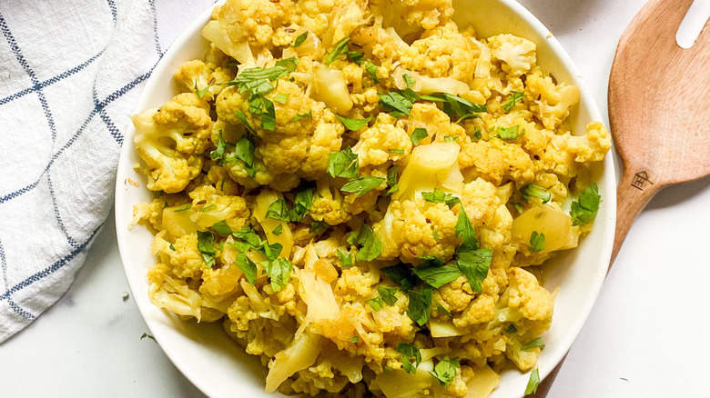 Instant Pot Gobi Masala served in a bowl